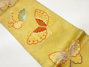 リサイクル　蝶に市松模様織出し袋帯